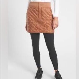 Athleta Quilted Lodge Ski Bum Mini Skirt Sienna Tan